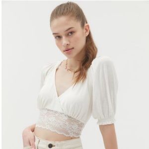 NWT Urban Outfitters Lace Wrap Crop Top
